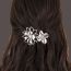 Fashion Silver Metal Diamond-encrusted Hollow Flower Hairpin