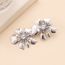 Fashion Silver Metal Diamond-encrusted Flower Hairpin