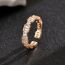 Fashion Silver Copper Set Zirconium Geometric Open Ring