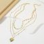 Fashion Two Layers Combined Metal Love Double Layer Necklace
