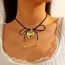 Fashion Heart Lobster Clasp Metal Geometric Heart Tie Necklace