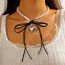 Fashion Golden Heart Lace Metal Geometric Heart Tie Necklace