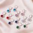 Fashion French Hook Colored Crystal 6 Pairs Of Earrings Metal Diamond Geometric Earring Set