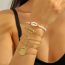 Fashion Rice Beads And Shell Three-piece Anklet Set Alloy Geometric Bracelet Set