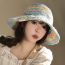 Fashion Color Matching - Blue Edge Hollow Braided Large Brim Straw Hat