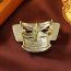Fashion Sanxingdui Bronze Mask Brooch Antique Bronze Mask Brooch