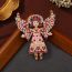 Fashion Mosaic Saint Brooch Pink Alloy Painted Angel Brooch