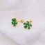 Fashion A Pair Of Green Earrings In A Box Stainless Steel Diamond Flower Stud Earrings