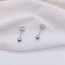 Fashion A Pair Of White Full-diamond Ball Stud Earrings In A Box Stainless Steel Diamond Geometric Stud Earrings
