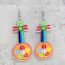 Fashion F Acrylic Colorful Instrument Earrings