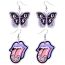 Fashion C Acrylic Butterfly Tongue Earring Set