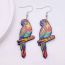 Fashion Color Acrylic Parrot Print Earrings