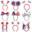 Fashion Red White And Blue Sequin Bow Style Plastic Geometric Spring Headband