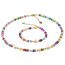 Fashion Indian Agate Geometric Beaded Bracelet Necklace Set