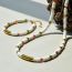Fashion Suit Geometric Mother-of-pearl Beaded Bracelet And Necklace Set