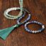 Fashion Green Geometric Natural Stone Beaded Tassel Necklace