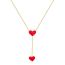 Fashion Red Titanium Steel Love Necklace