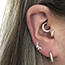 Fashion Gold (single) Silver Diamond Geometric Pierced Thread Stud Earrings