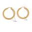 Fashion Flat Braided Round Earrings - Gold Stainless Steel Braided Round Earrings