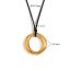 Fashion O-shaped Ring Pendant Necklace-steel Color-black Rope Stainless Steel Ring Pendant Necklace