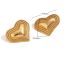 Fashion Cast Three-layer Dotted Edge Glossy Peach Heart Stud Earrings-steel Color Stainless Steel Gold Plated Love Earrings