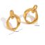 Fashion Simple Hollow O-ring Buckle Earrings-gold Stainless Steel Gold Plated Hollow Stud Earrings