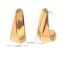 Fashion Hollow Faceted Hook Earrings-steel Color Stainless Steel Gold-plated Hollow Faceted Hook Earrings