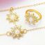 Fashion Gold Alloy Diamond Sun Bracelet Necklace Set