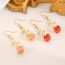 Fashion Red Alloy Drip Oil Three-dimensional Rose Earrings
