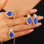 Fashion Black Alloy Diamond Oval Earrings Necklace Ring Set