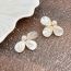 Fashion White Mother Of Pearl Flower Stud Earrings