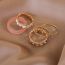 Fashion 4# Copper And Diamond Geometric Ring Set