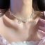 Fashion Silver Crystal Crystal Beaded Bow Necklace