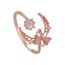 Fashion 8# Copper Set Zirconium Geometric Open Ring