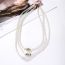 Fashion Gold Pearl Beaded Geometric Layered Necklace