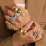 Fashion Silver 2 Copper Set Zirconia Bow Ring