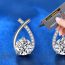 Fashion 1 Carat Moissanite Diamond (gold Color) Silver Diamond Geometric Cross Stud Earrings