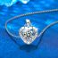 Fashion 1 Carat Moissanite (box Chain) Silver Diamond Love Necklace
