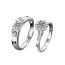 Fashion Women's Ring 50 Points (white Gold) Silver And Diamond Geometric Ring