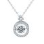Fashion 50 Points Moissanite (white Gold) Silver And Diamond Geometric Necklace
