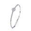 Fashion 50 Points Moissanite (new Version) Silver Diamond Geometric Round Bracelet