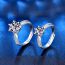Fashion 1 Carat Moissanite Diamond (open) Silver And Diamond Geometric Ring