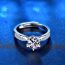 Fashion 50 Points Moissanite (open) Silver And Diamond Geometric Ring