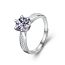 Fashion 50 Points Moissanite (open) Silver And Diamond Geometric Ring