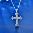Fashion Sweater Chain 60cm Without Extension Chain (50 Points) Silver And Diamond Cross Necklace