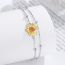 Fashion Silver Silver And Diamond Sunflower Bracelet