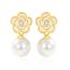 Fashion Silver Silver Camellia Pearl Earrings
