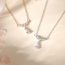 Fashion Rose Gold (with Cross Chain) Silver And Diamond Drop Necklace