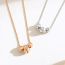 Fashion Rose Gold Brushed Ball Bead Necklace