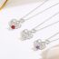 Fashion Purple Silver Diamond Love Necklace